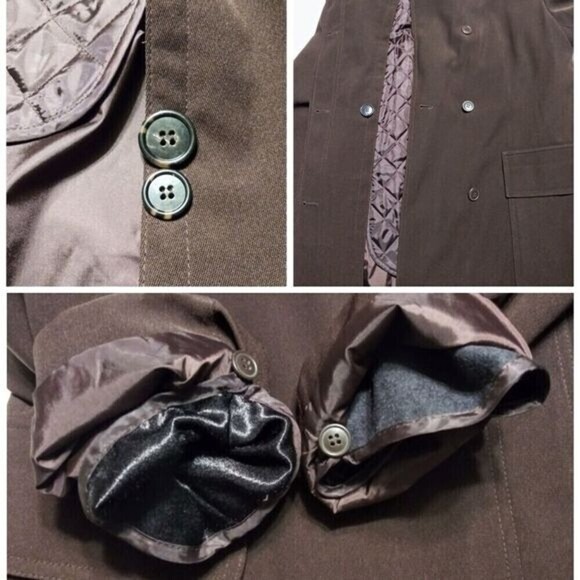Gallery Brown Midi Coat Removable Liner Medium - Picture 8 of 12